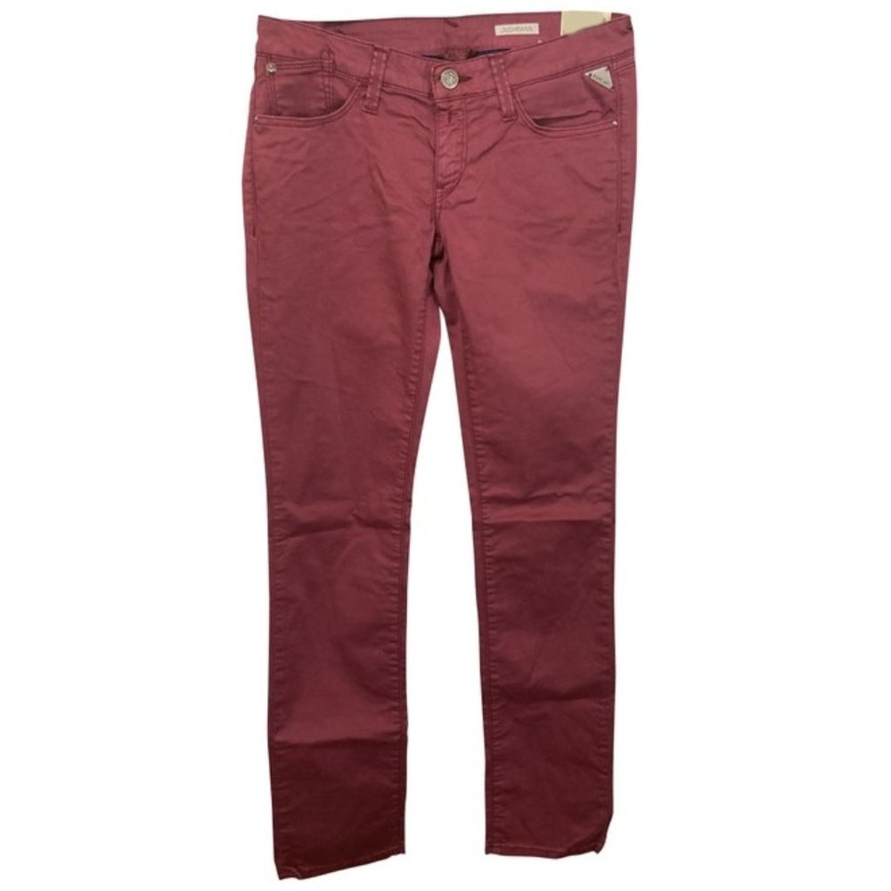 Replay women's size 28 crimson light twill JUSHMANN stretch trouser pants 28x33